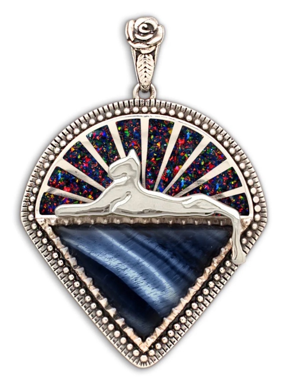 Grateful Dead .925 Sterling Silver Cats Under The Stars Pendant